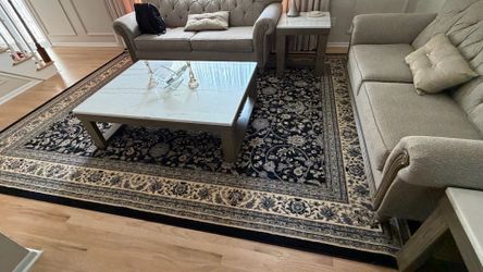 Traditional 8x10 Area Rug – Black, Cream & Gray Oriental Style