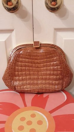 "Budd leather" crocodile clutch Handbag
