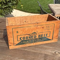 Vintage Libbys, corn beef wooden shipping crate
