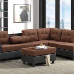 Reversible Sectional + Ottoman Couch Set