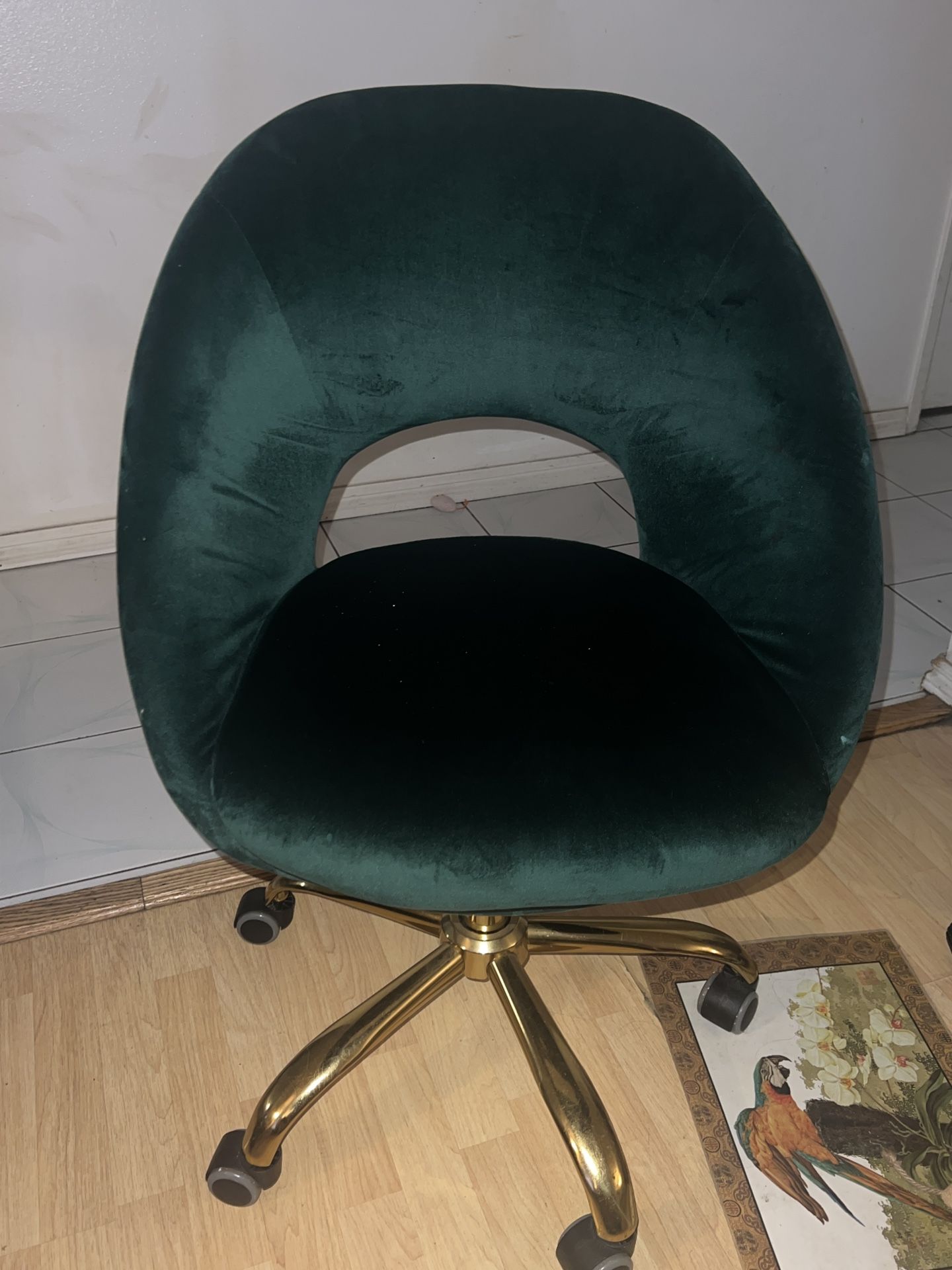 Green Velvety Computer Chair