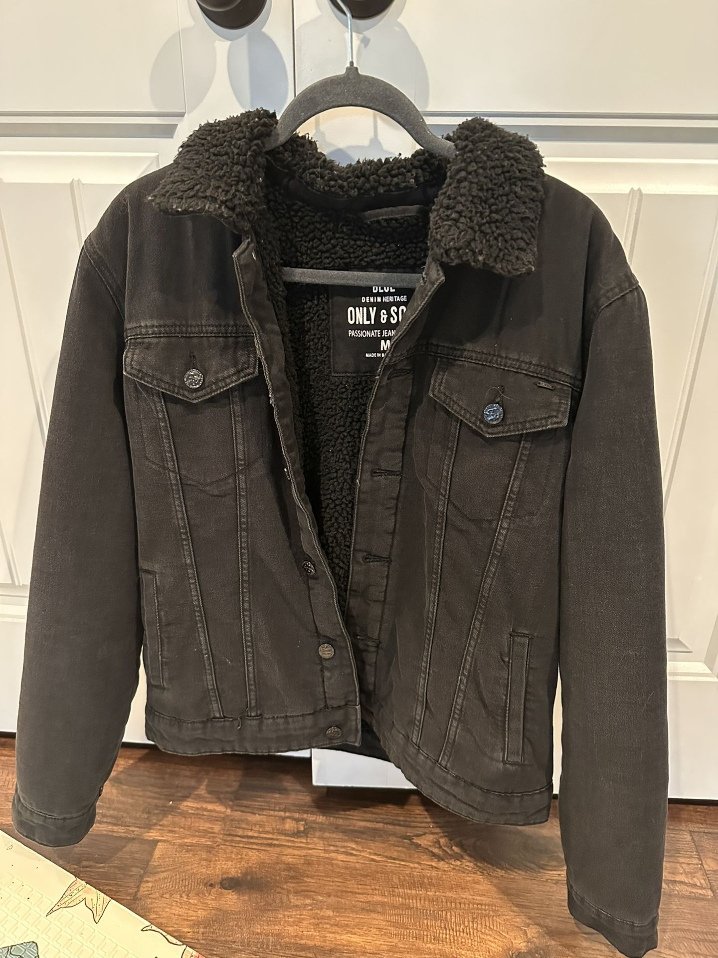 Men's warm denim jacket