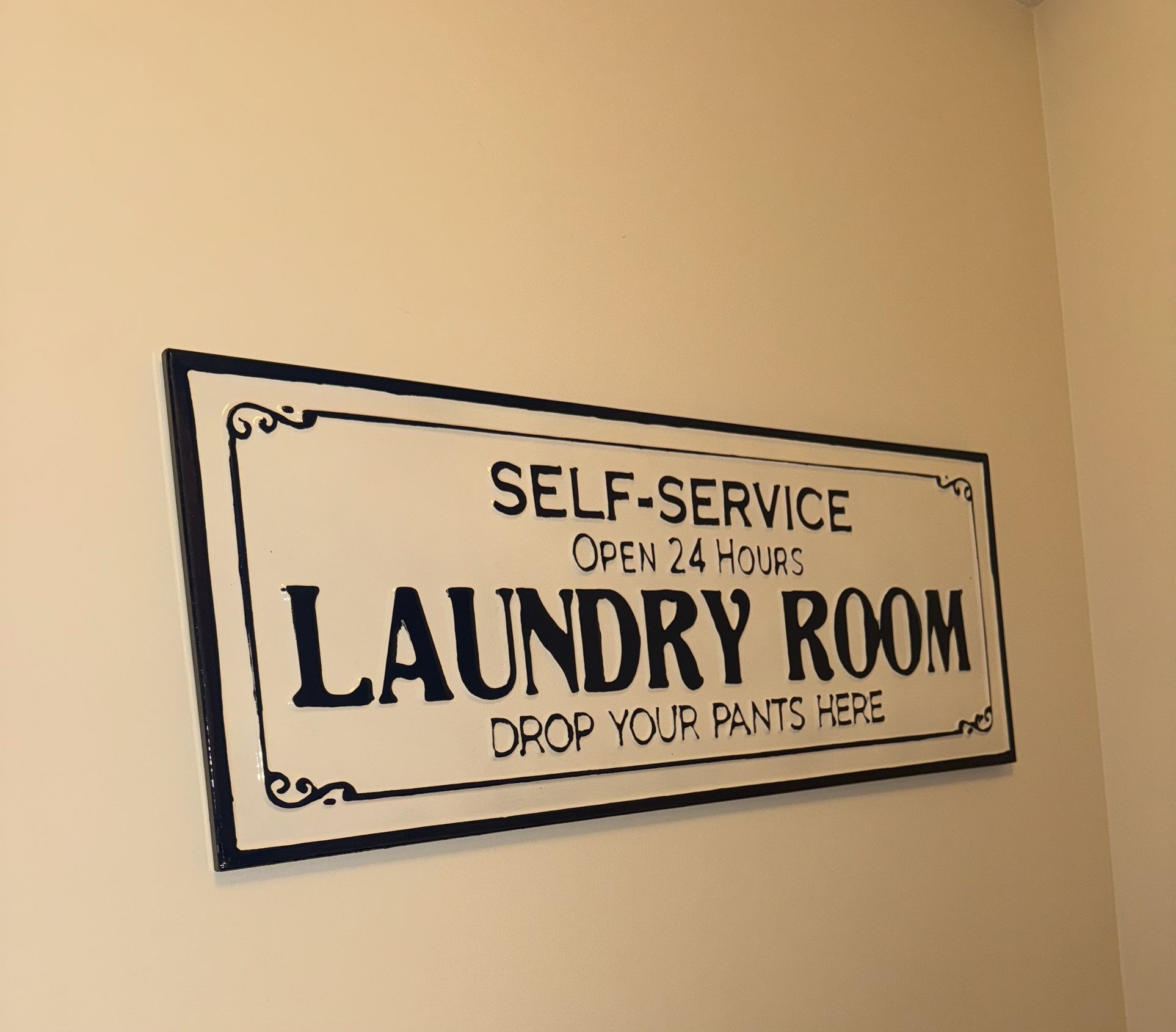 Large Metal Laundry Room Sign