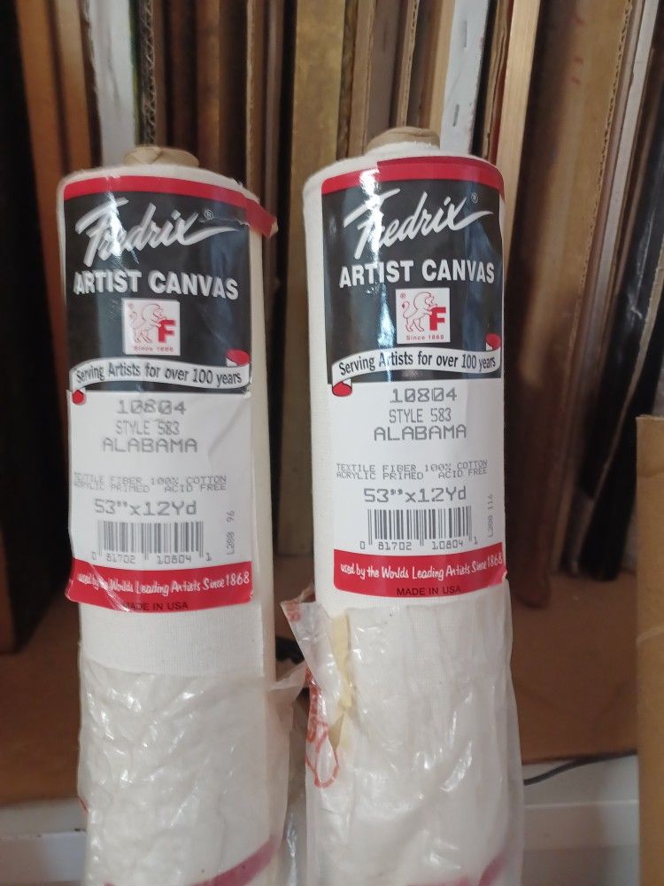 Two Rolls Fredrix 10804 "Alabama"100% Cotton Acrylic Primed Canvas 53"x12 Yds