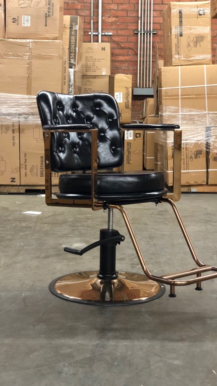 White Rose Gold Styling Salon Chair Hydraulic Barber Chair for Hair