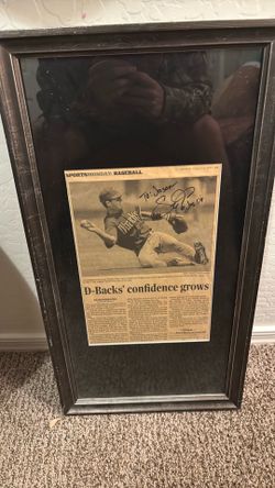 Framed & Autographed Stephen Drew Arizona Diamondbacks Newspaper Art