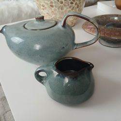 Richard Wright Teapot And Creamer 