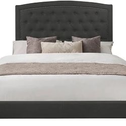 Dark Grey Tufted Bed