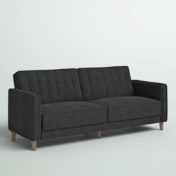 Velvet Square Arm Convertible Sofa 81.5"