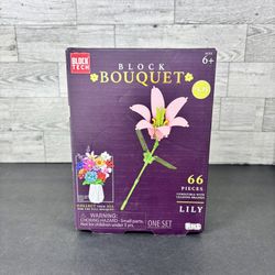 Block Bouquet LILY Flower Building Block Set 66 Pieces SEALED/ NIB