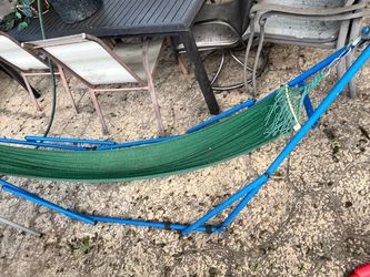 Outdoor Hammock with Metal Stand – $65