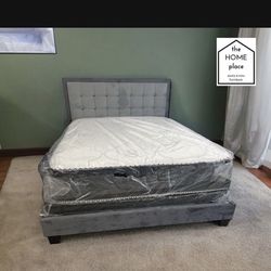 Brand New Queen Bed Frame With Mattress & Box Spring For Only $349 🚨 Ready For Delivery Today 🚛