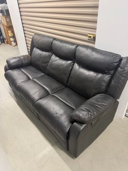 Black Leather Reclining Sofa