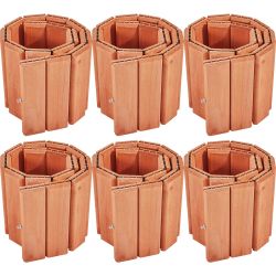 8 In H x 30 In W Wood Garden Fence Lawn Edging Borders (Set of 6)