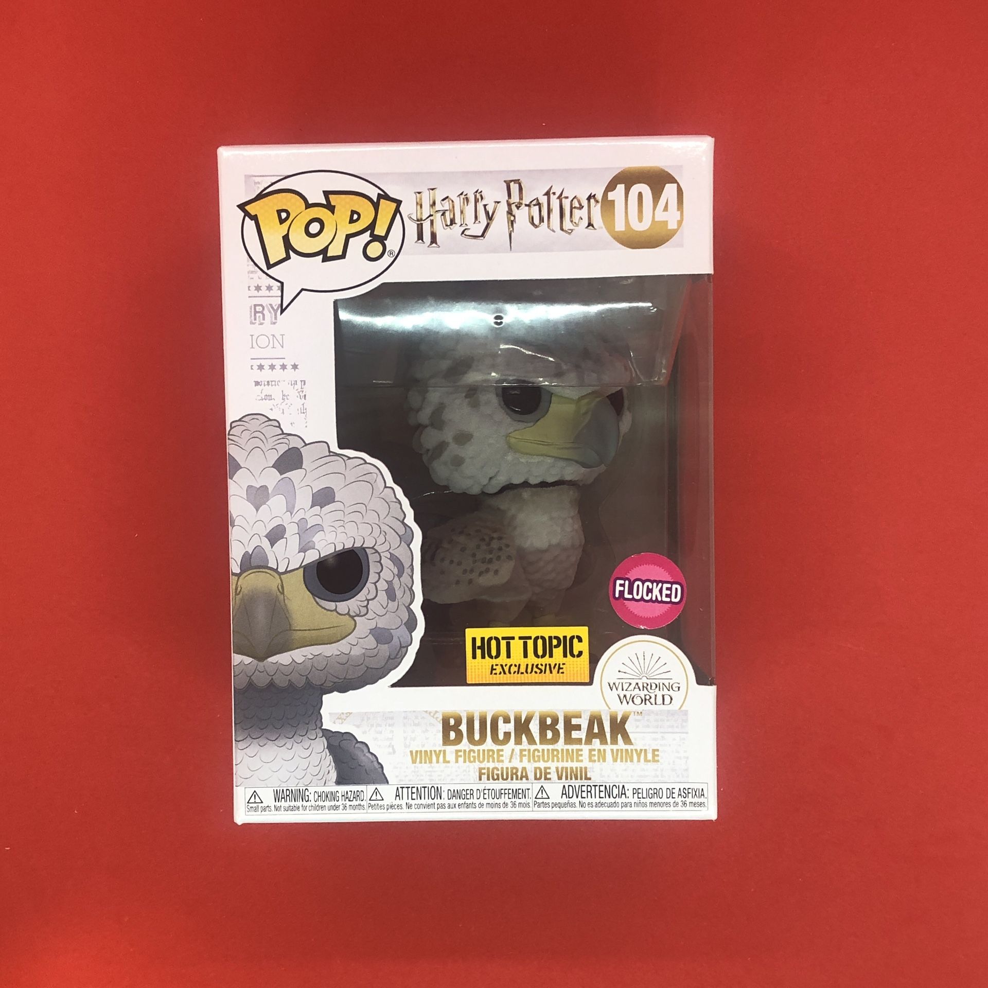Funko Pop Harry Potter BUCKBEAK FLOCKED BLACK EYES #104 Hot Topic E