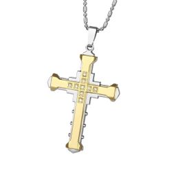 New Cross Pendant Necklace Stainless Steel Unisex's Chain Crucifix Men Women