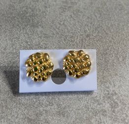 Gold nugget earrings