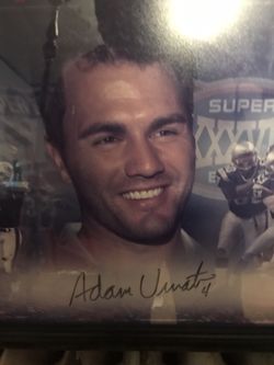 Signed Adam vinateri super bowl poster