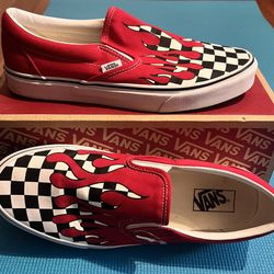 Vans Classic Slip-On (checker Flame) 10.5 Men’s (READ DESCRIPTION)