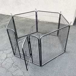 (New) $85 Heavy Duty Dog Pet Playpen Fence Gate, 6-Panels X (32” Tall X 32” Wide) 