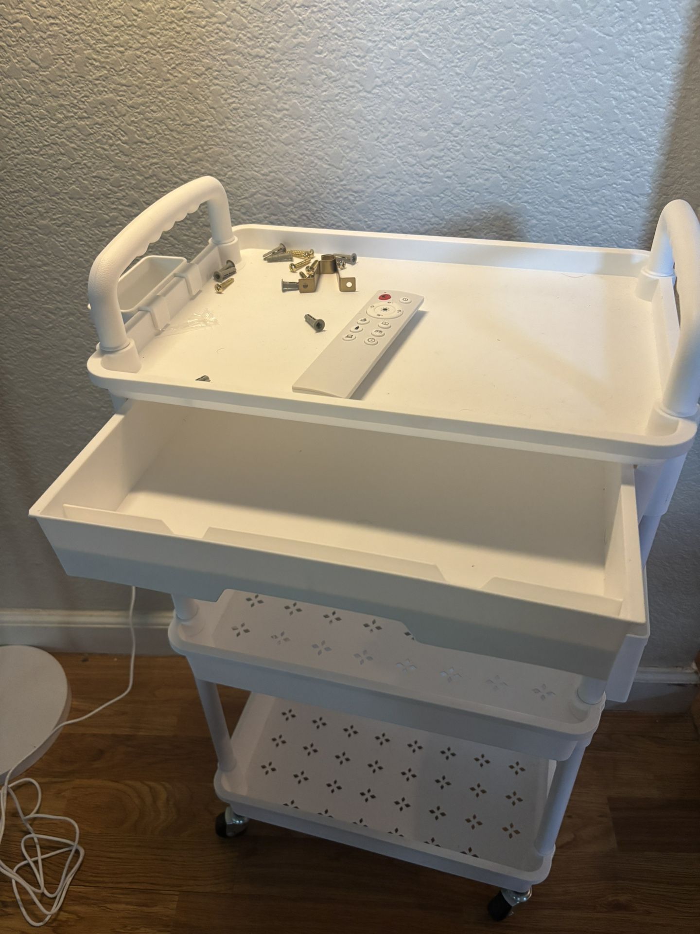 Rolling white cart