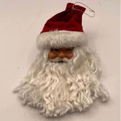 Vintage Santa Head Ornament Long Beard