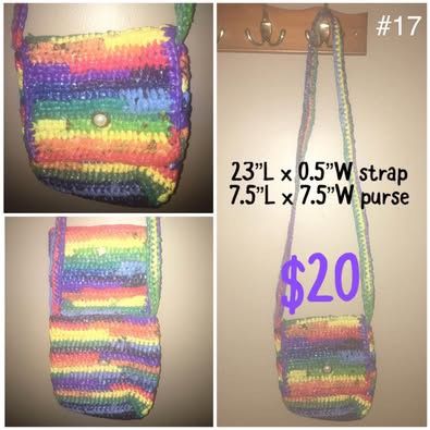 Colorful Rainbow Crocheted Purse #17