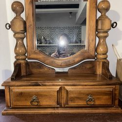 Vintage Pine Cheval Vanity