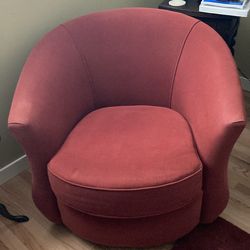 Red Swivel and Rocking Chair