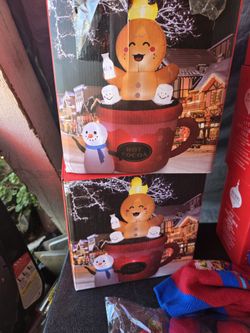 Hot Coco With Gingerbread Inflatables