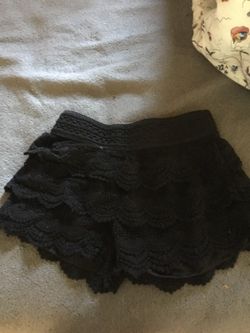 Black lace shorts