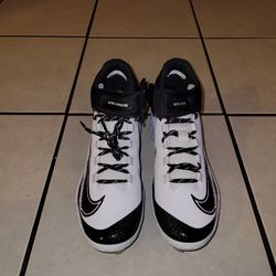 Nike Alpha Huarache Elite 4 Mid White Black Baseball Cleats FD2744-107 Men’s  Size 8