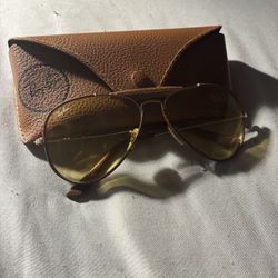 Ray-Ban RB3025 Aviator Sunglasses Brown Gold Frame 58mm Made in Italy 