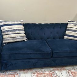 Blue Velvet Couch 