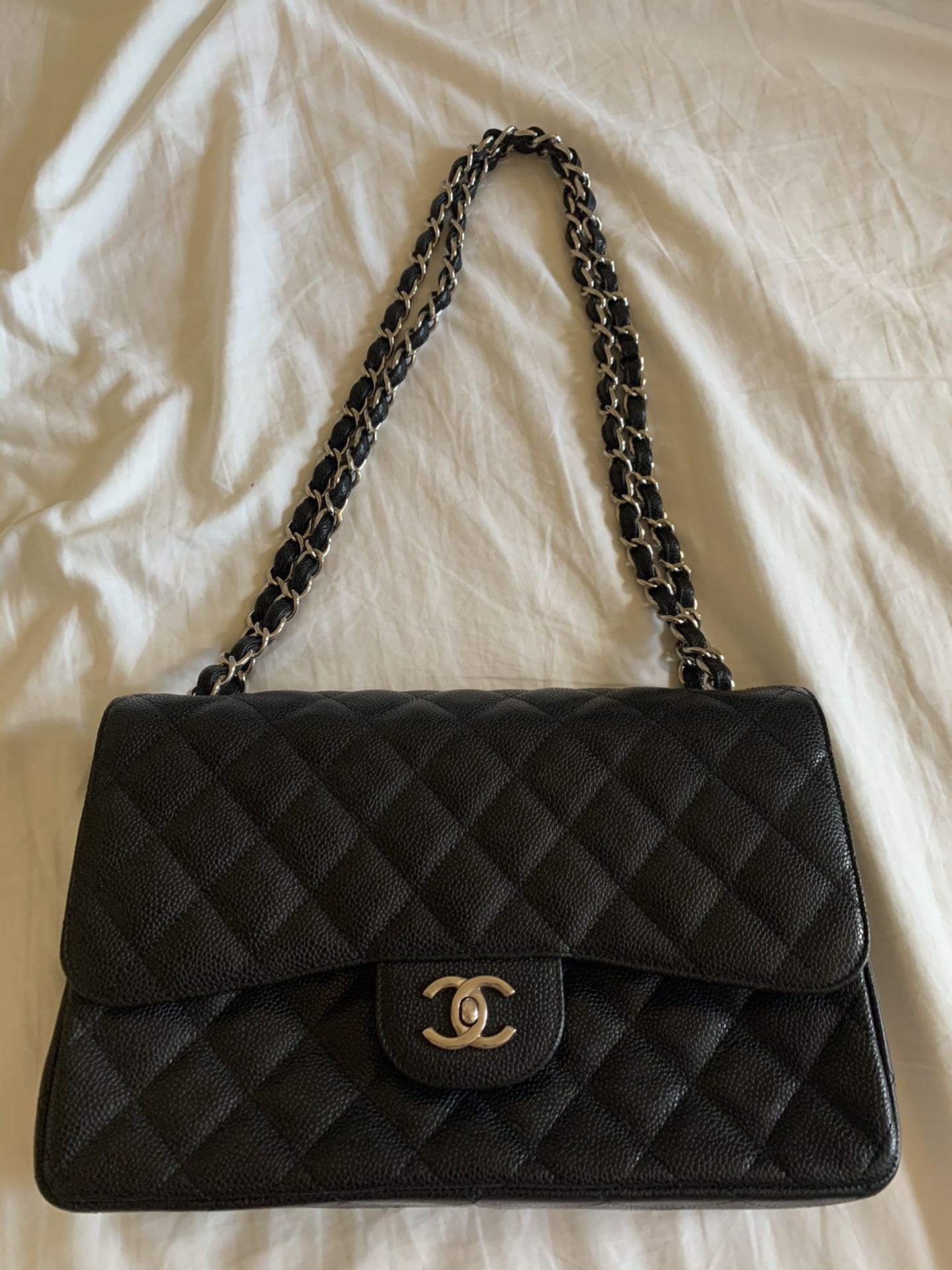 Authentic Chanel Large Flap Bag SH