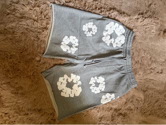 Grey denim tear shorts size large