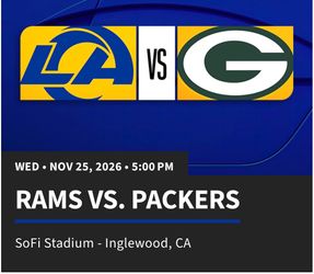 Rams vs. Packers NFL Ticket – Nov 25, 2026