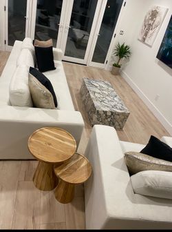 Muse Sofa In Mist White Performance Fabric