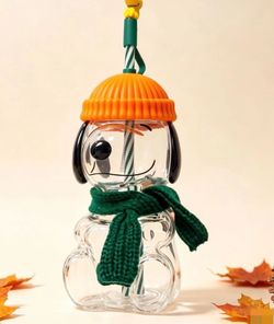 Starbucks Snoopy glass cup