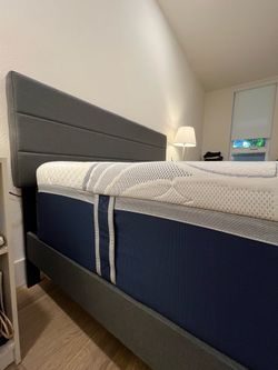 Queen bed frame and mattress