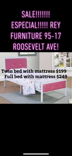 Twin bed with mattress