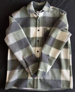 Topman Men green Buffalo plaid jacket size Small