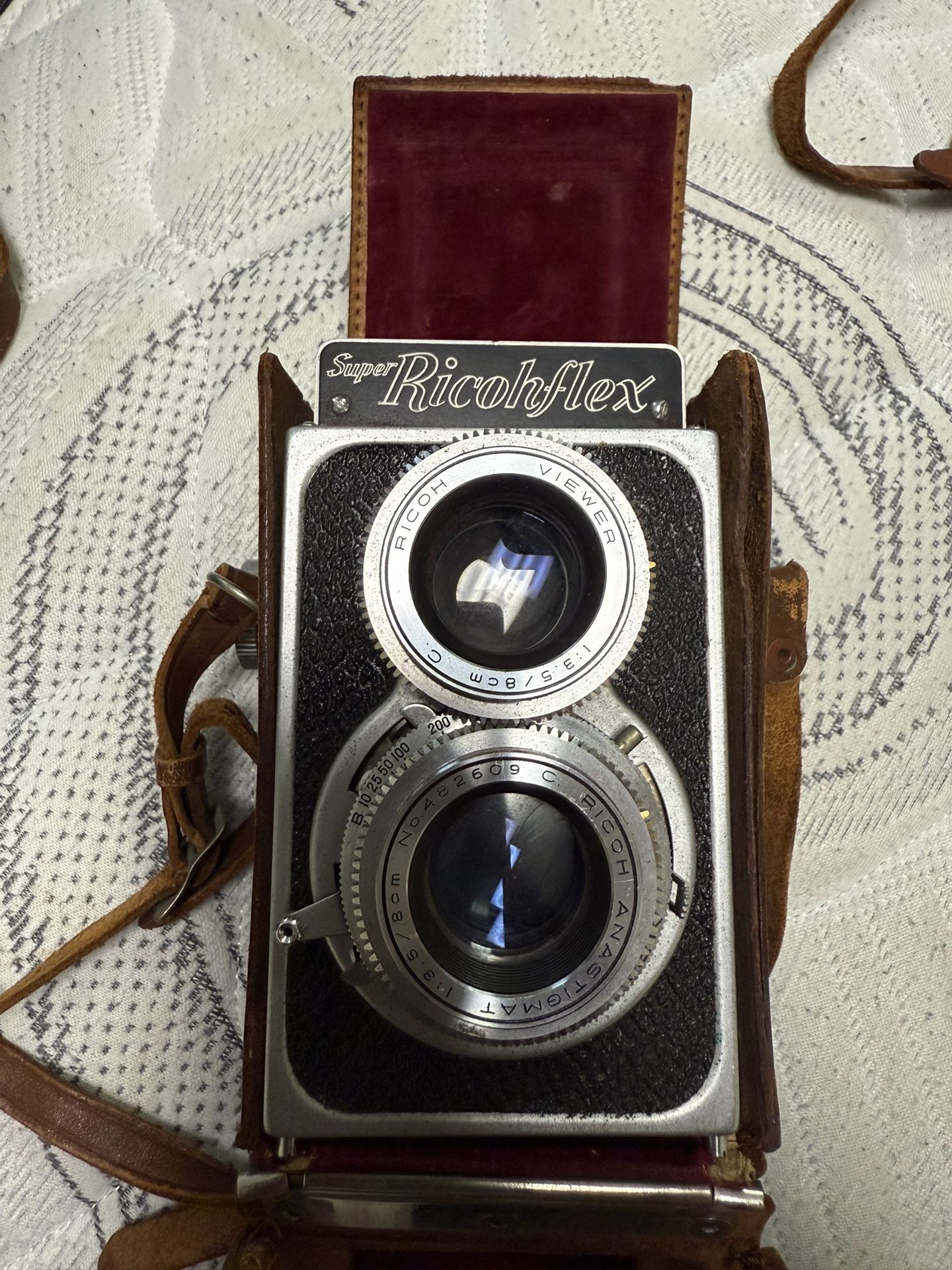 Vintage Super Ricohflex Film Camera with Case