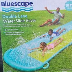 Bluescape
18 F
LONG
Double Lane
Water Slide Racer
Enjoy the summer sun while having fun racing
your opponent on this double lane water slide 