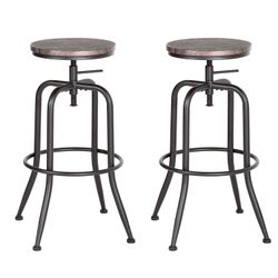Homy Casa Anacletus 2PC 27"-30” Industrial Swivel Counter Bar Stools