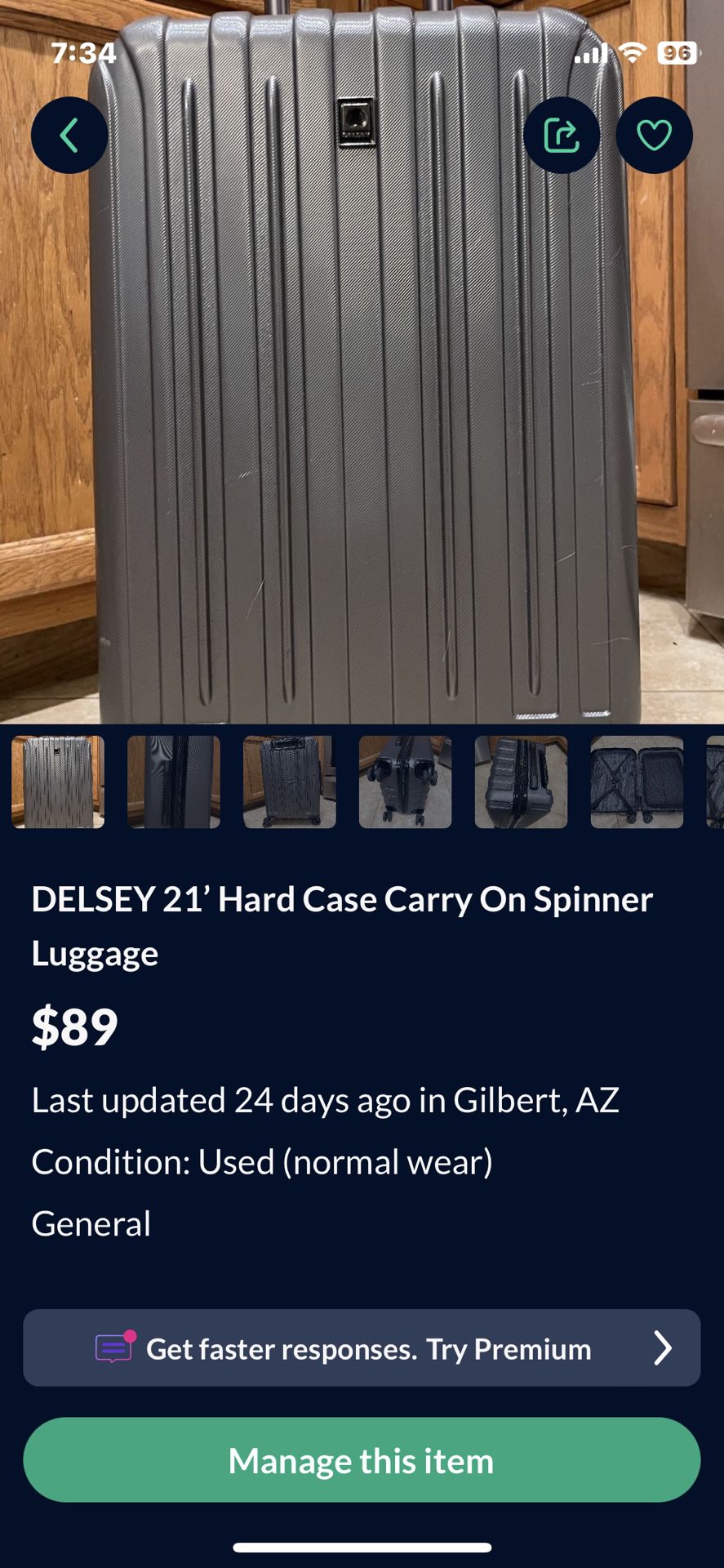 DELSEY 21’ Hard Case Carry On Spinner Luggage