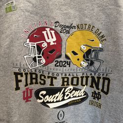 Notre Dame Vs Indiana Championship First Round Playoff Sweat Shirt. Size L