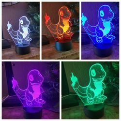 Pokemon Fire Dragon 3D Visual Lamp. Color Options. Uses A Phone Charger. Not Included. 