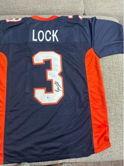 Drew Lock signed autograph custom jersey-Beckett coa sticker only-Denver Broncos