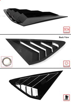 Brand New 2023-2026 Honda Accord JDM Glossy Black Rear Side Window Louver Cover Vent Visor